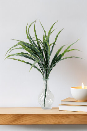 Yapay UV Dayanıklı Dalgalı Çimen Demeti Açık Yeşil 50 Cm - Yapay Çiçek Deposu