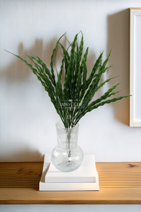 Yapay UV Dayanıklı Dalgalı Çimen Demeti Yeşil 50 Cm - Yapay Çiçek Deposu