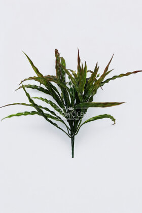 Yapay UV Dayanıklı Dalgalı Çimen Demeti Yeşil-Kahverengi 50 Cm - 2