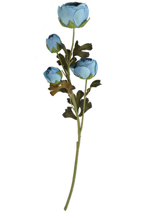 Yapay Uzun Dal 4lü Gül 63 cm Mavi - 3