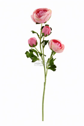 Yapay Uzun Dal 4lü Gül 63 cm Pudra Pembe - 3