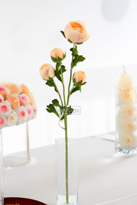Yapay Uzun Dal 4lü Gül 63 cm Somon - 2
