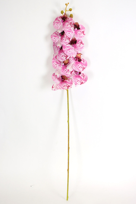 Yapay Dal Baskılı Orkide Çiçeği 88 cm Fuşya Beyaz - 3
