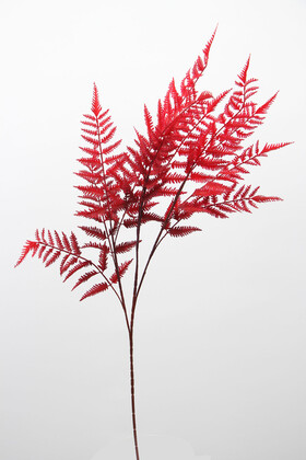 Yapay Retro Uzun Eğrelti Dalı 100 cm Bordo - 4