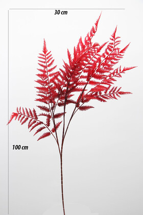 Yapay Retro Uzun Eğrelti Dalı 100 cm Bordo - 2