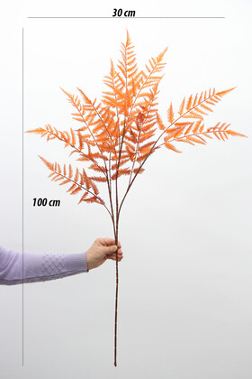 Yapay Retro Uzun Eğrelti Dalı 100 cm Turuncu - 2