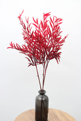 Yapay Retro Söğüt Dalı 85 cm Bordo - 3