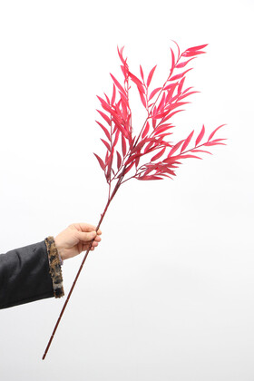 Yapay Retro Söğüt Dalı 85 cm Bordo - 2
