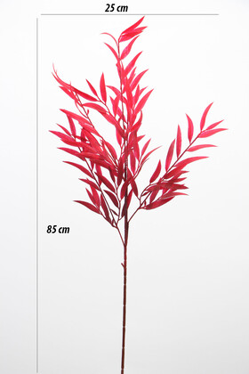 Yapay Retro Söğüt Dalı 85 cm Bordo - 4