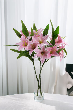 Yapay Çiçek 4lu Grup Heranın Çiçeği Dalı 58 cm Pembe - 2