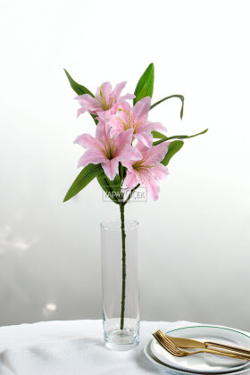 Yapay Çiçek 4lu Grup Heranın Çiçeği Dalı 58 cm Pembe - Yapay Çiçek Deposu