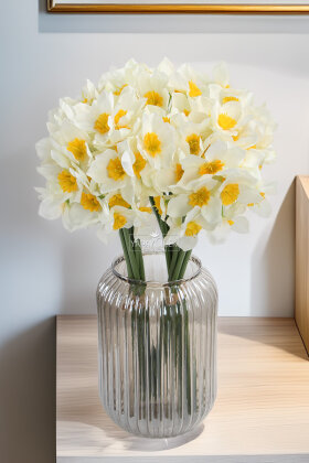 Yapay Yabani 24'lü Sıklamen Çiçeği Demeti 40 cm Beyaz - Yapay Çiçek Deposu