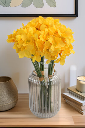 Yapay Yabani 24'lü Sıklamen Çiçeği Demeti 40 cm Sarı - Yapay Çiçek Deposu