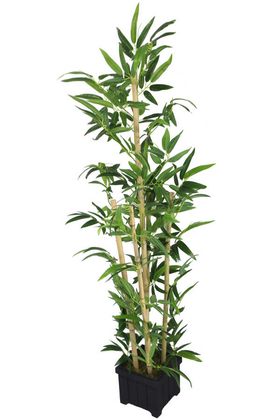 Yapay Yapraklı Bambu Ağacı Premium Yapraklı 5 Gövdeli 175cm - 2