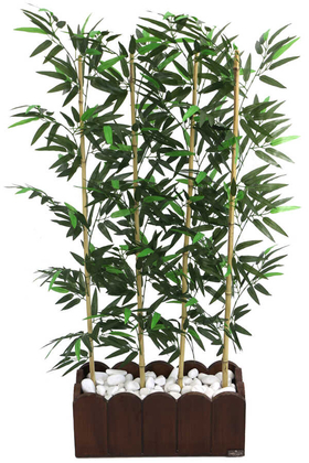 Yapay Bambu Seperatör Kahverengi Saksılı (20x50x130cm) - 1