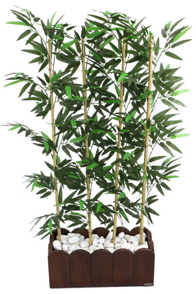 Yapay Bambu Seperatör Kahverengi Saksılı (20x50x130cm) - 3