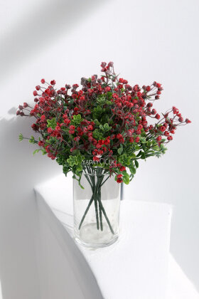 Yapay Çiçek 5 Dallı Pudralı Tomur Kokina Demeti 30 cm - 2