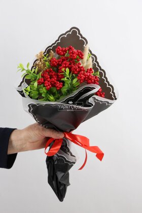 Yapay Yeni Yıl Kokina Buketi 30 cm Yeni Yıl Hediyesi - 2