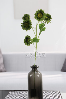 Yapay Çiçek 6 Çiçekli Fransız Gerberası Dalı 75 cm Yeşil - 2
