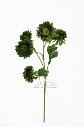 Yapay Çiçek 6 Çiçekli Fransız Gerberası Dalı 75 cm Yeşil - 3