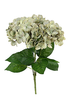 Yapay Lüx 5 Dallı Islak Ortanca Demeti 45 cm Pastel Yeşil - 3