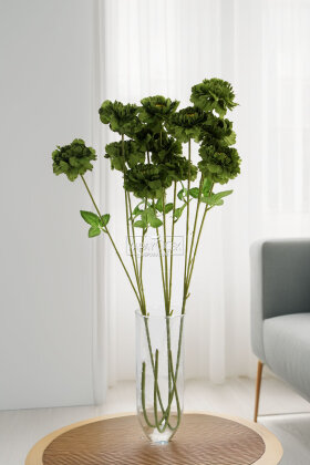 Yapay Çiçek 4 Çiçekli İzlanda Gülü 80 cm Yeşil - Yapay Çiçek Deposu