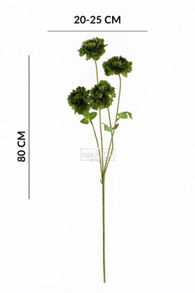 Yapay Çiçek 4 Çiçekli İzlanda Gülü 80 cm Yeşil - 4