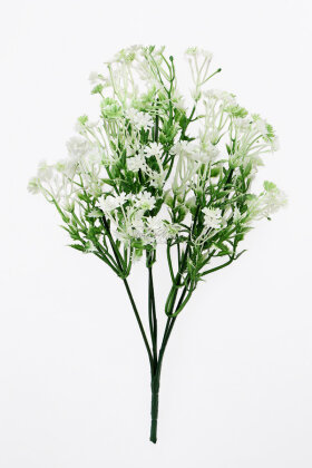  Yapay Yeşillik 5 Dallı Kır Mürveri Demeti 33 cm Yeşil-Beyaz - 3