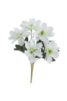 Yapay 5 Çiçekli Star Çiçeği 30 cm Beyaz - 3