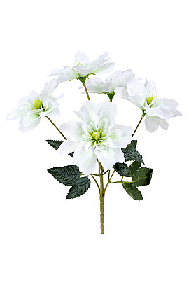 Yapay 5 Çiçekli Star Çiçeği 30 cm Beyaz - 3