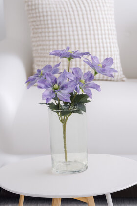 Yapay 5 Çiçekli Star Çiçeği 30 cm Lila - 3