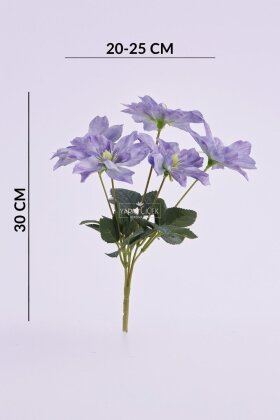 Yapay 5 Çiçekli Star Çiçeği 30 cm Lila - 5