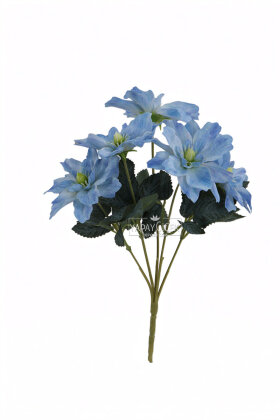 Yapay 5 Çiçekli Star Çiçeği 30 cm Mavi - 4