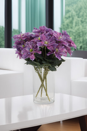 Yapay 5 Çiçekli Star Çiçeği 30 cm Mor - 2