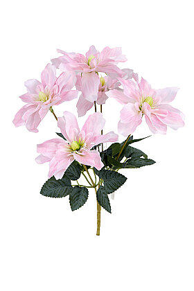 Yapay 5 Çiçekli Star Çiçeği 30 cm Pudra Pembe - 3