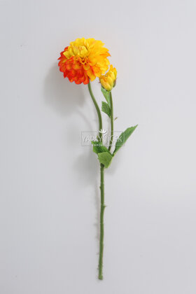 Yapay Çiçek Lüx Goncalı Zinnia Dalı 60 cm Sarı - 3