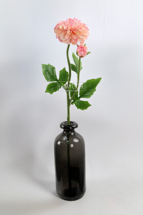 Yapay Çiçek Lüx Goncalı Zinnia Dalı 60 cm Somon-Pembe - 2