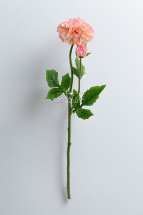 Yapay Çiçek Lüx Goncalı Zinnia Dalı 60 cm Somon-Pembe - 3