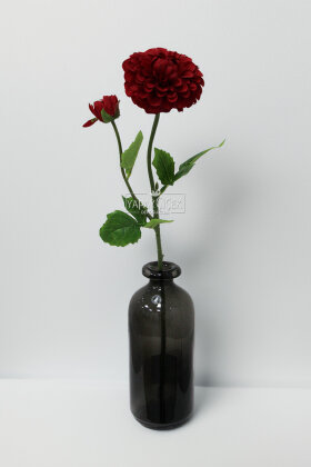 Yapay Çiçek Lüx Goncalı Zinnia Dalı 60 cm Bordo - 2