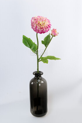 Yapay Çiçek Lüx Goncalı Zinnia Dalı 60 cm Krem-Lila - 2