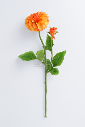 Yapay Çiçek Lüx Goncalı Zinnia Dalı 60 cm Turuncu - 2