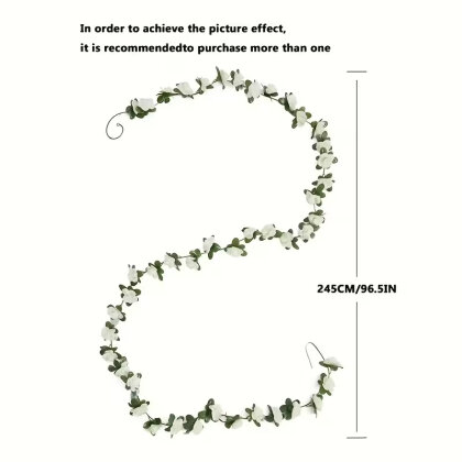 Yapay Mini Güllü Sarılabilir Sarmaşık 240 cm Beyaz - 2