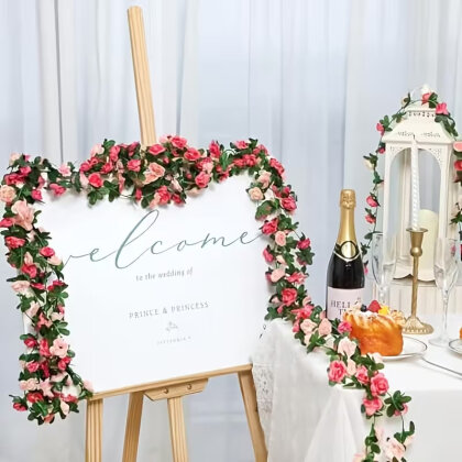 Yapay Mini Güllü Sarılabilir Sarmaşık 240 cm Pembe-somon - 5