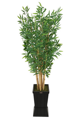 Ahşap Saksıda Yapay Bambu Ağacı 9 Çubuklu 180 cm - 5