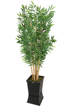 Ahşap Saksıda Yapay Bambu Ağacı 9 Çubuklu 180 cm - 2