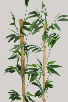 120 cm Yapay 8 Dal Yapraklı Doğal Bambu Çubuk - 2