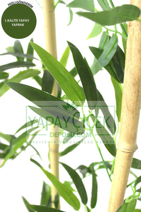 200 cm Yapay 24 Dal Yapraklı Gerçek Bambu - 5
