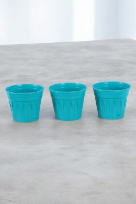 Yeni Nesil Saksı Revak Model 3lü Set Turkuaz 1 Litre - 3