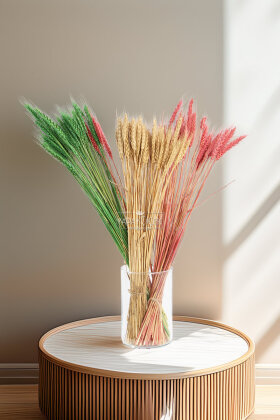 3 Demet Yerli Kuru Başak (3 Farklı Renk) 60 cm - Yapay Çiçek Deposu