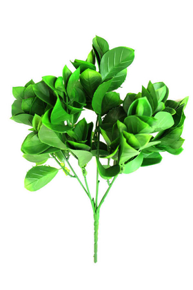 Yapay Küçük Dekor Bitkisi Kalın Yaprak Yeşil - Yapay Çiçek Deposu